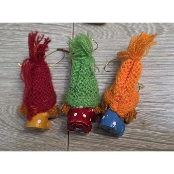 Vintage Wooden Christmas Ornaments Hand Painted Old Design Collectible Holiday - Picture 12 of 15